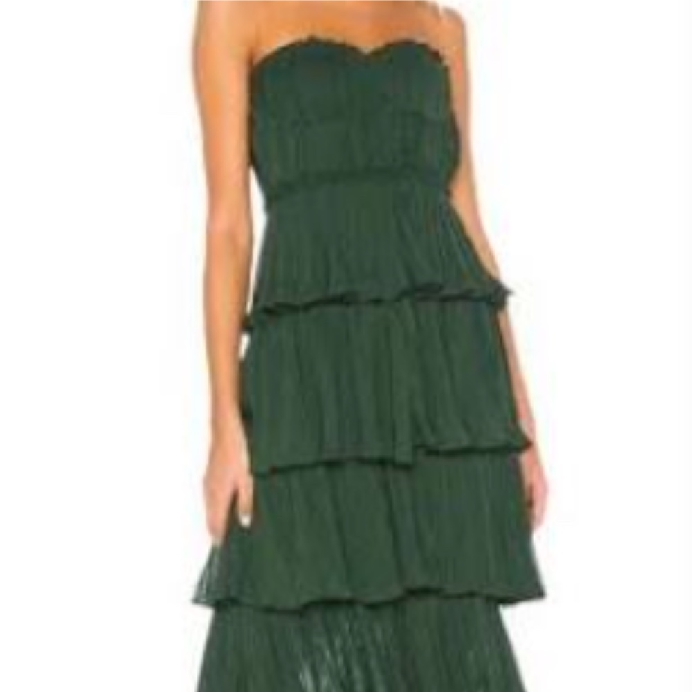 NWT Lovers + Friends Alex Midi Dress Emerald Green Size- XS